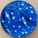 Borboleta Azul Glitter Painel Redondo 150Cm - imagem 2