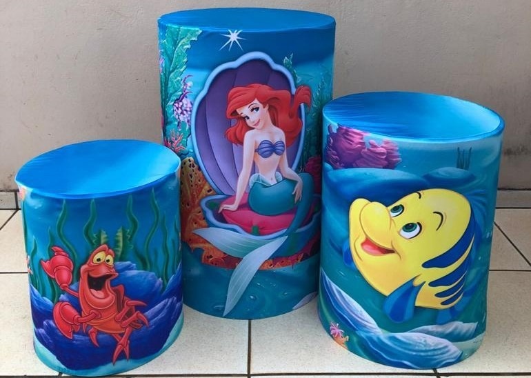 Pequena Sereia Ariel Flounder E Sebastian Cilindro Pmg - FOCUSEVENTOSJATAI