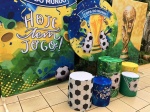 Futebol Copa Do Mundo Hoje Tem Jogo Painel Retangular 220X150Cm Fundo Azul Roual Liso - imagem 3