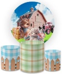 Fazendinha Cute 3D Trator Rosa Cilindro Redondo Pmg - imagem 2