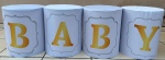 Baby Branco E Dourado Cilindro Redondo 4 Média - imagem 1