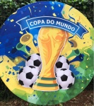 Futebol Copa Do Mundo Verde E Amarelo 01 Painel Redondo 150Cm - imagem 1