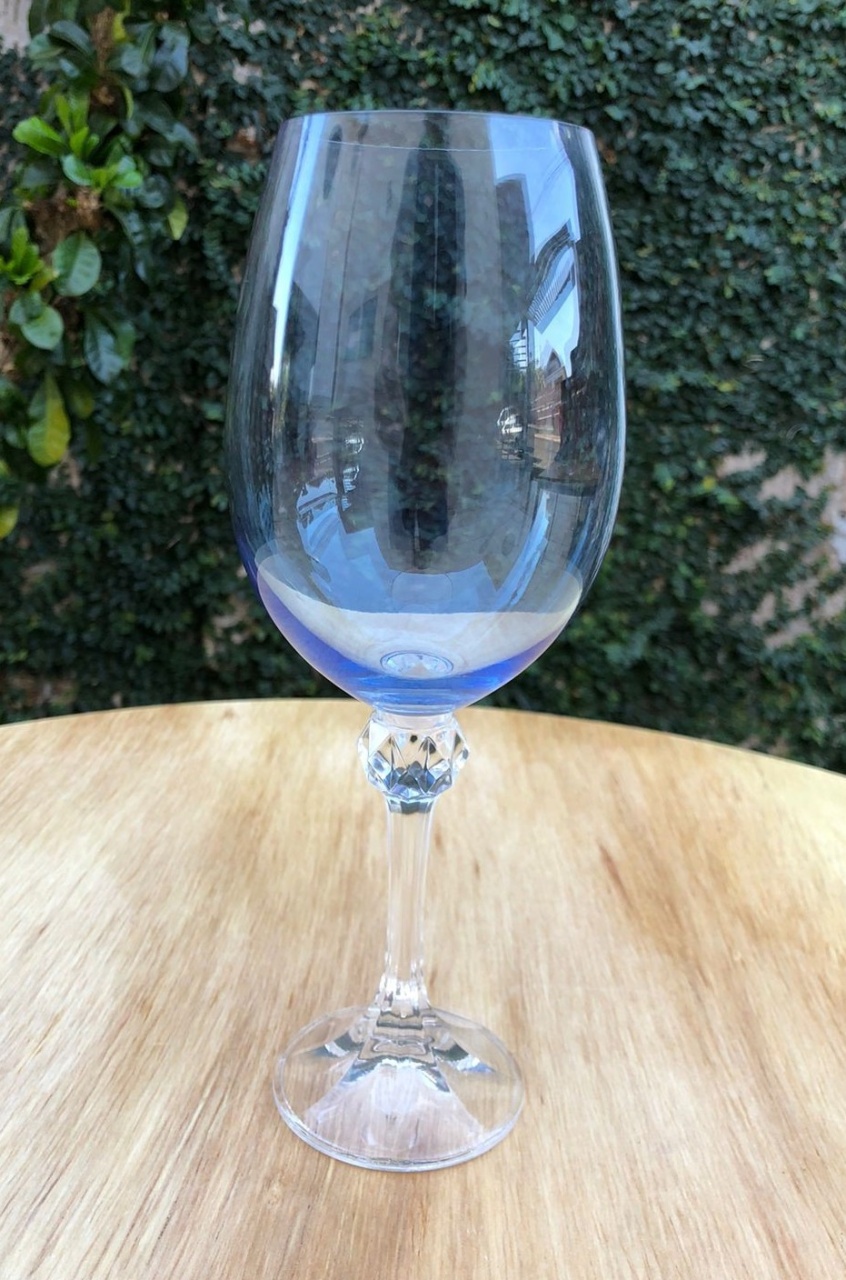 Taça Cristal Azul Bohemia 450Ml - FOCUSEVENTOSJATAI