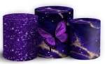 Borboleta Julia Glitter Roxo E Dourado Cilindro Redondo Pmg - imagem 1