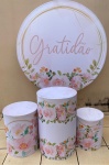 Gratidão Floral Rosa Painel Redondo 150Cm - imagem 2