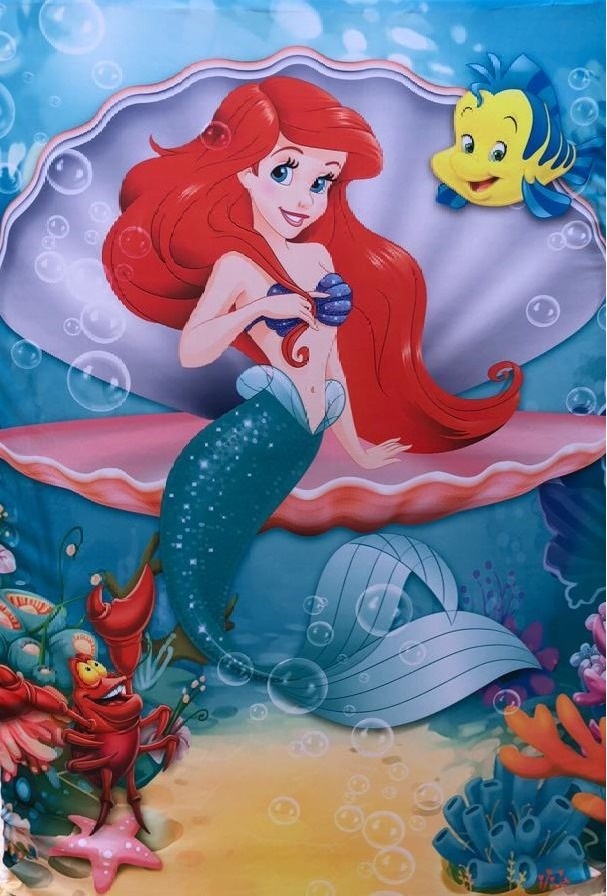 Pequena Sereia Ariel Flounder E Sebastian Paine Retangular 220X150Cm - FOCUSEVENTOSJATAI
