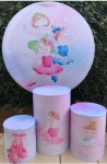 Bailarina Menininha Verde Azul E Rosa Cilindro Redondo Pmg - imagem 2