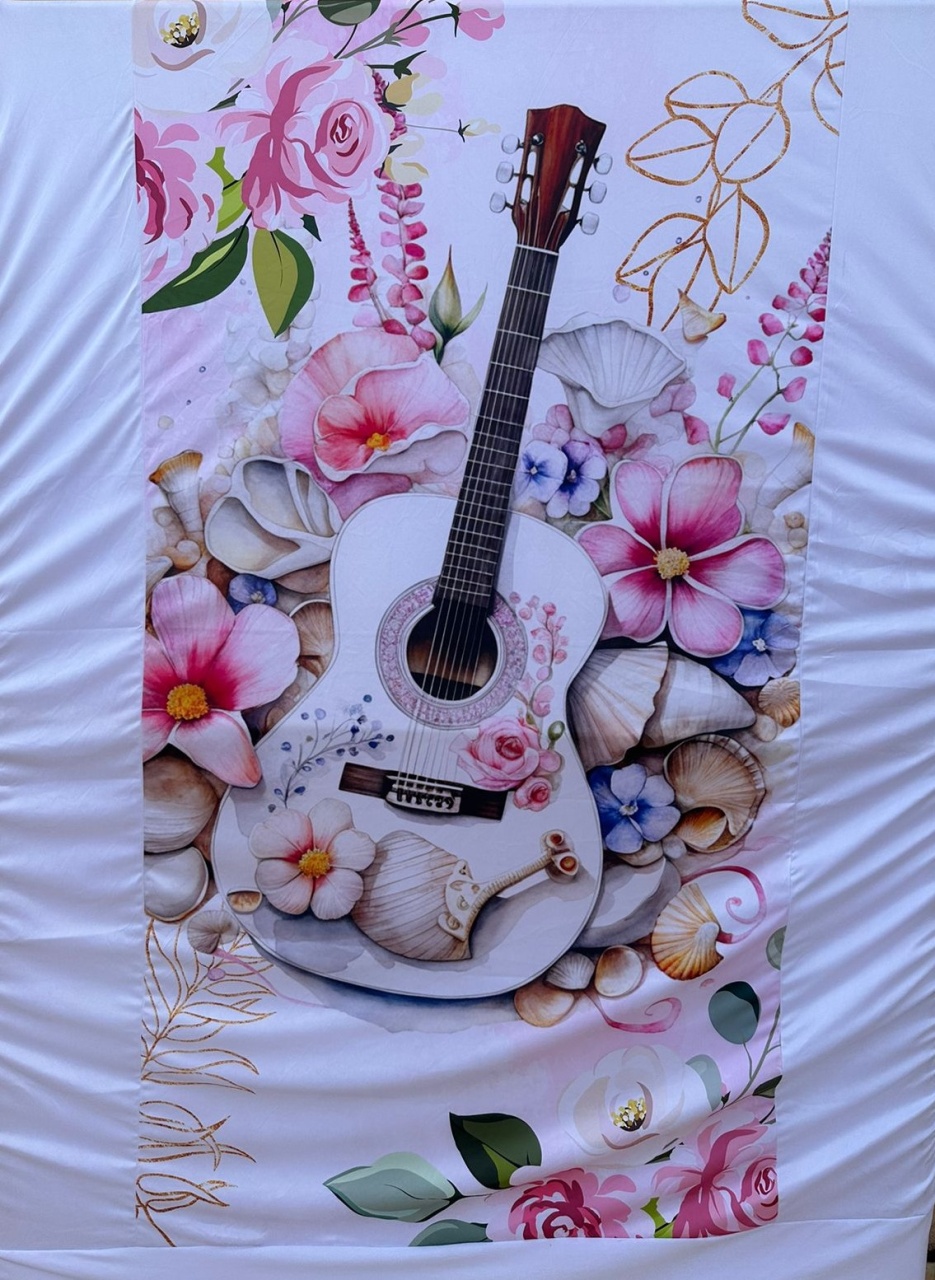 Boiadeira Violão Branco Painel Retangular 220X150Cm - FOCUSEVENTOSJATAI
