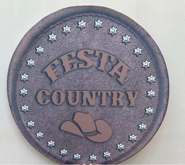 Country Festa Chapeu E Estrelas Painel Redondo 150Cm - FOCUSEVENTOSJATAI