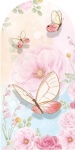 Borboleta Rosa E Chá 001 Painel Romano 200X100Cm - Fundo Rosa Chiclete  - imagem 1
