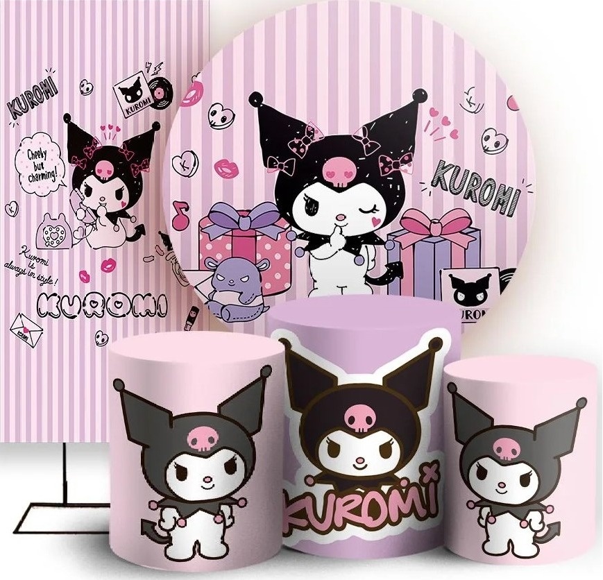 Kuromi Rosa Listrado Cilindro Redondo Pmg - FOCUSEVENTOSJATAI