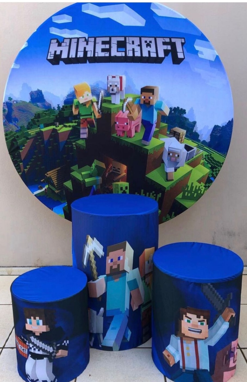 Minecraft Azul Cilindro Redondo Pmg - FOCUSEVENTOSJATAI