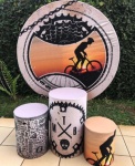 Ciclista Por Do Sol Cilindro Redondo Pmg - imagem 2