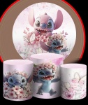 Lillo Stitch Flores E Borboletas 3D Cilindro Redondo Pmg - imagem 2