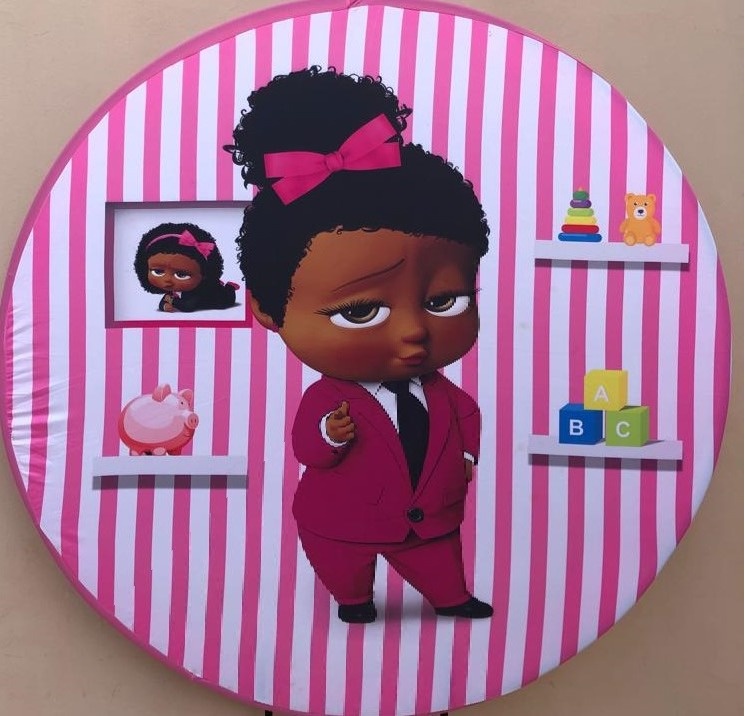 Poderosa Chefinha Moreninha Rosa Pink  Painel Redondo 150Cm - FOCUSEVENTOSJATAI