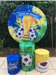 Futebol Copa Do Mundo Verde E Amarelo 01 Cilindro Redondo Pmg - imagem 2