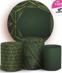 Geometrico Verde E Dourado Painel Redondo 150Cms - imagem 2