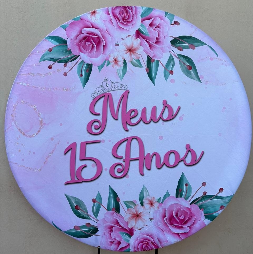 15 Anos Coroa Prata - Painel Redondo 150Cms - FOCUSEVENTOSJATAI