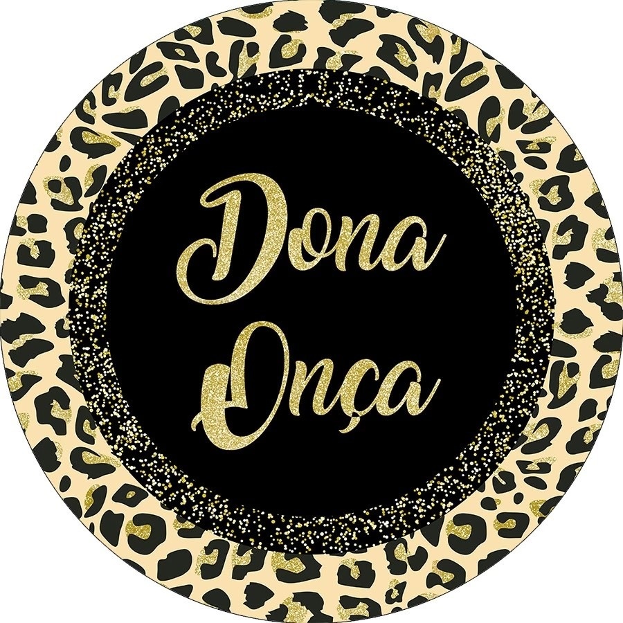 Dona Onça Glitter Dourado E Preto Painel Redondo 150Cm - FOCUSEVENTOSJATAI