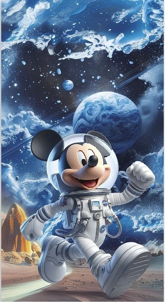Mickey 3D Astronauta Painel Retangular 220X150Cm - FOCUSEVENTOSJATAI