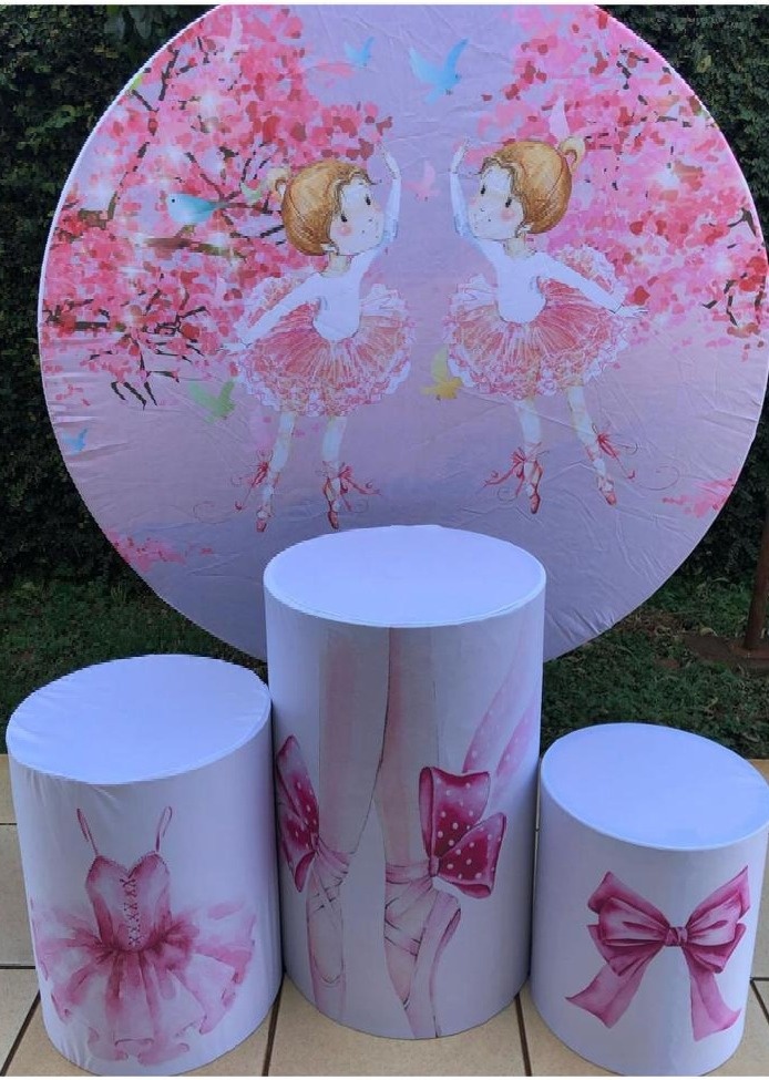 Bailarina Ipê Rosa Painel Redondo 150Cm - FOCUSEVENTOSJATAI