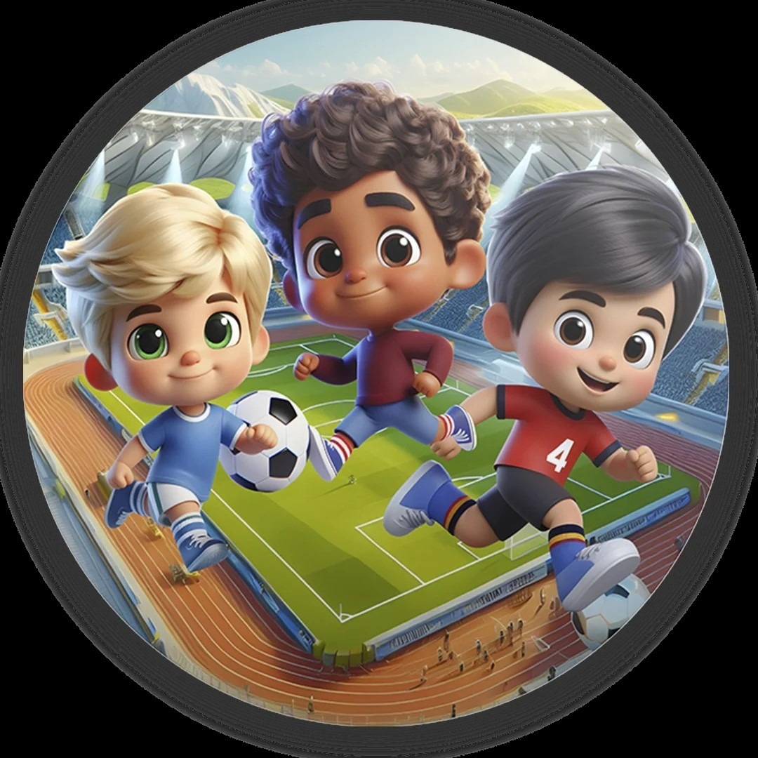 Futebol 3D Jogadores Diversos Painel Redondo 150Cm - FOCUSEVENTOSJATAI
