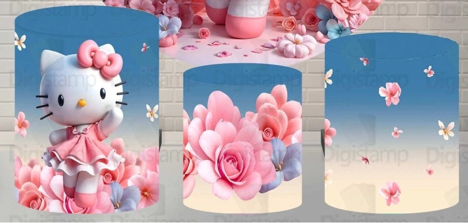 Hello Kit 3D Arco Iris Florido Cilindro Redondo Pmg - FOCUSEVENTOSJATAI