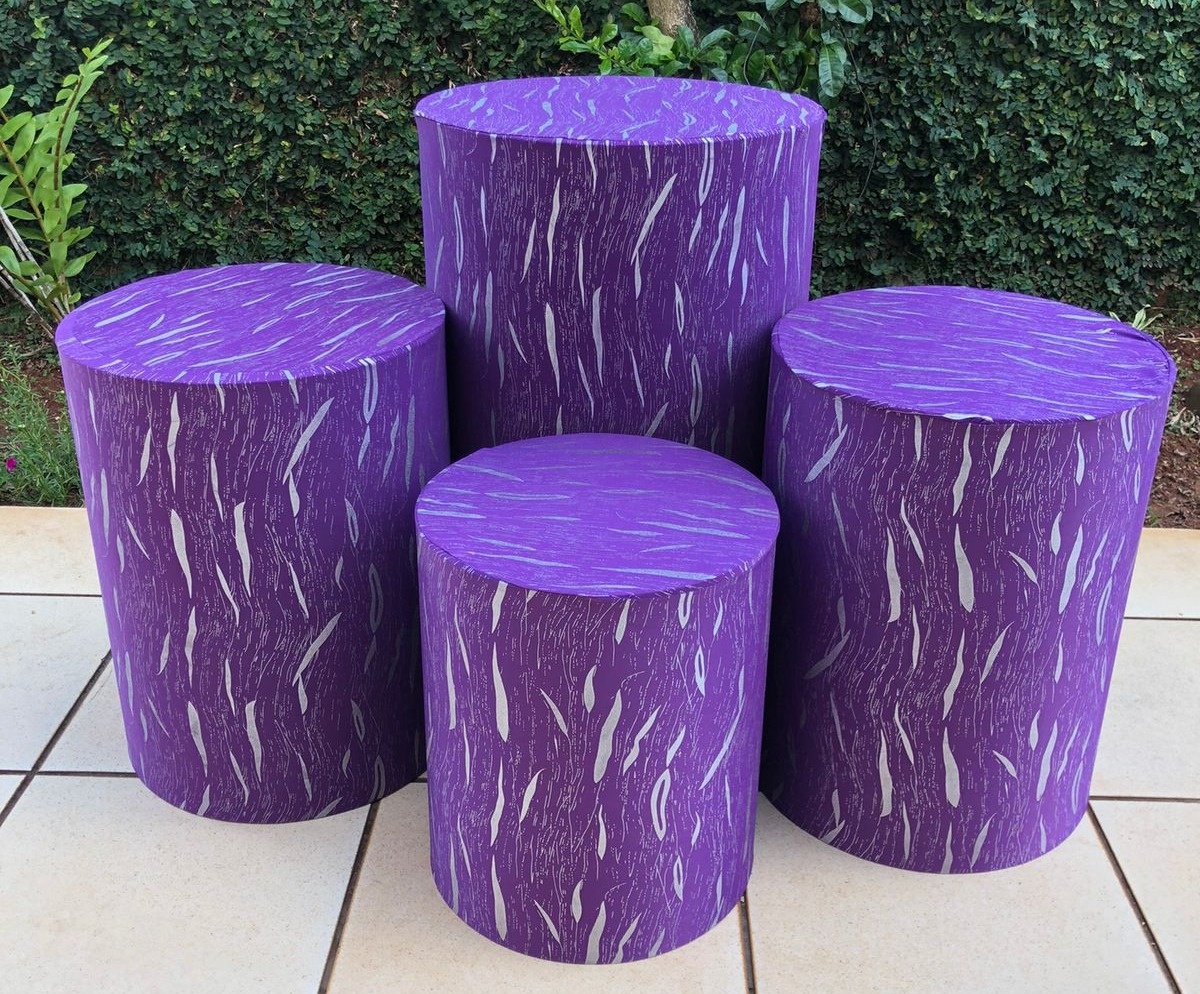 Roxo E Prata Cilindro Redondo 1P2M1G - FOCUSEVENTOSJATAI