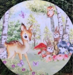 Bosque Encantado Bambi E Raposinha - Painel Redondo 150Cm - imagem 1