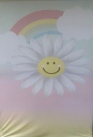 Margarida Arco Iris Fundo Rosa E Verde Painel Retangular 220X150Cm Fundo Amarelo Claro Liso - imagem 1
