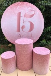 15 Anos Glitter Rosa Claro Painel Redondo150Cm - imagem 2