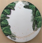 Folhagem Costela de Adao Branco E Verde Painel Redondo 150Cm - imagem 1