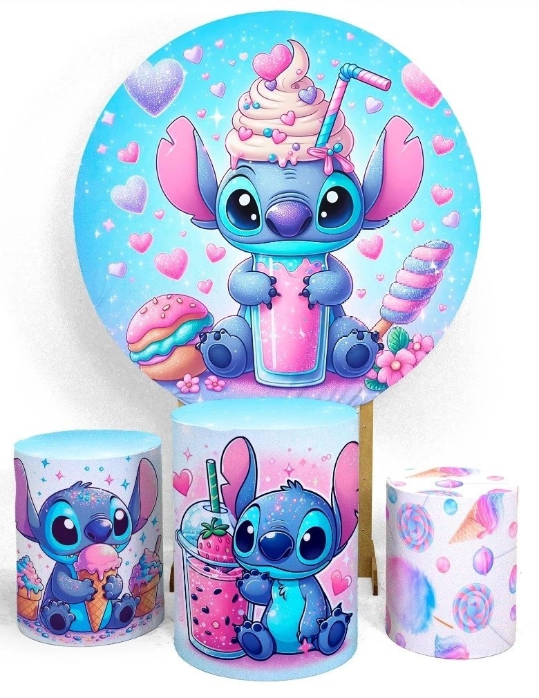 Lillo Stitch Goluseimas Painel Redondo 150Cm - FOCUSEVENTOSJATAI