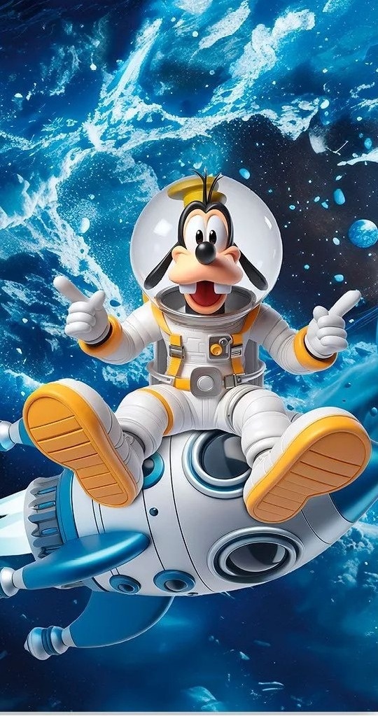 Mickey 3D Astronauta  Pateta Painel Retangular 200X100Cm - FOCUSEVENTOSJATAI