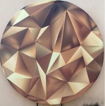 Geometrico Dourado Triangulos Painel Redondo 150Cm - imagem 1