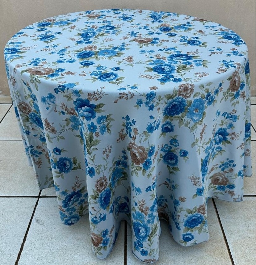 Forro Redondo Floral Azul Flores Azul Blackout Tp06 - FOCUSEVENTOSJATAI