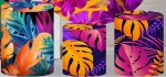 Tropical Laranja Lilás E Pink Cilindro Redondo Pmg - imagem 1