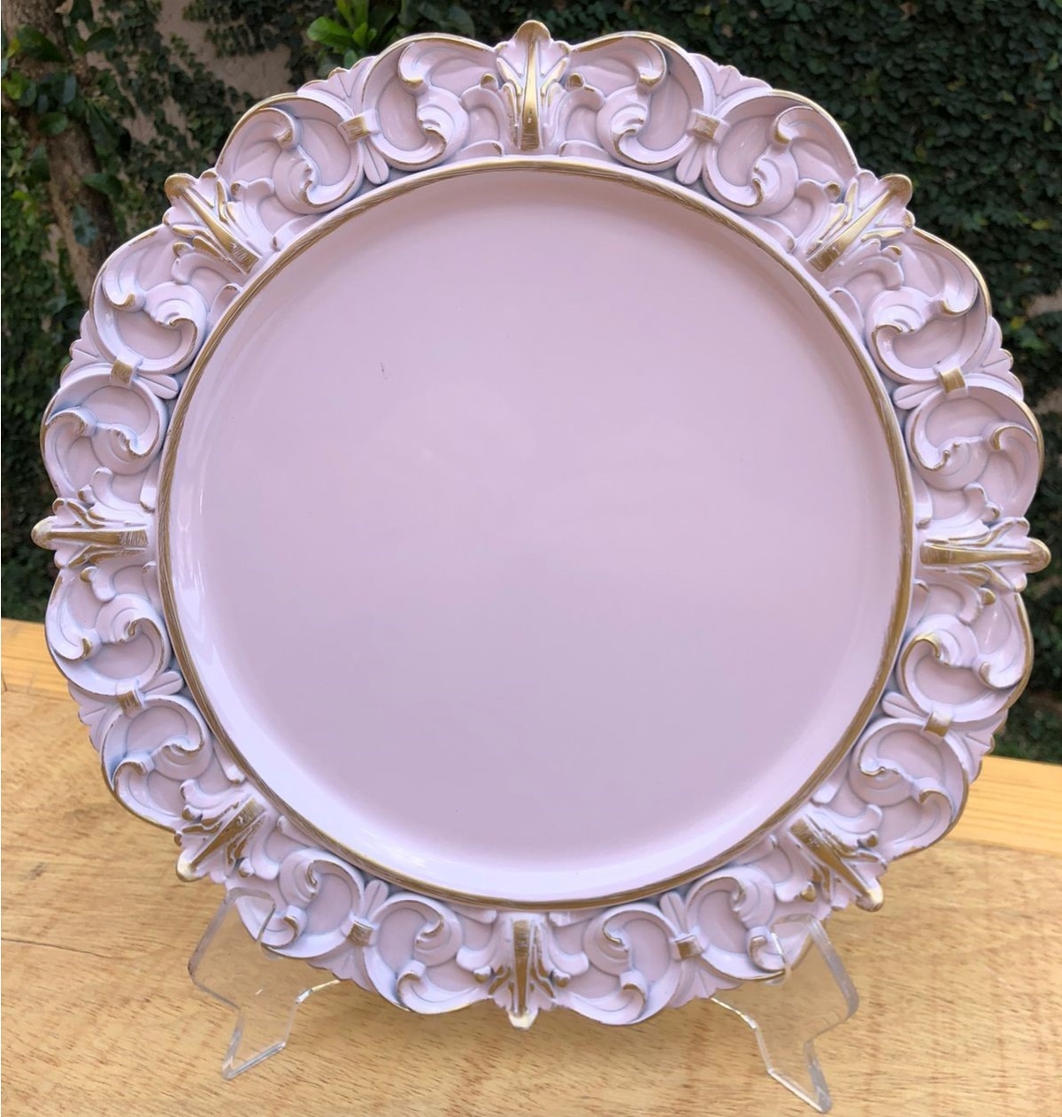 Sousplat Rosa Imperial Arabesco Redondo 35Cm - FOCUSEVENTOSJATAI