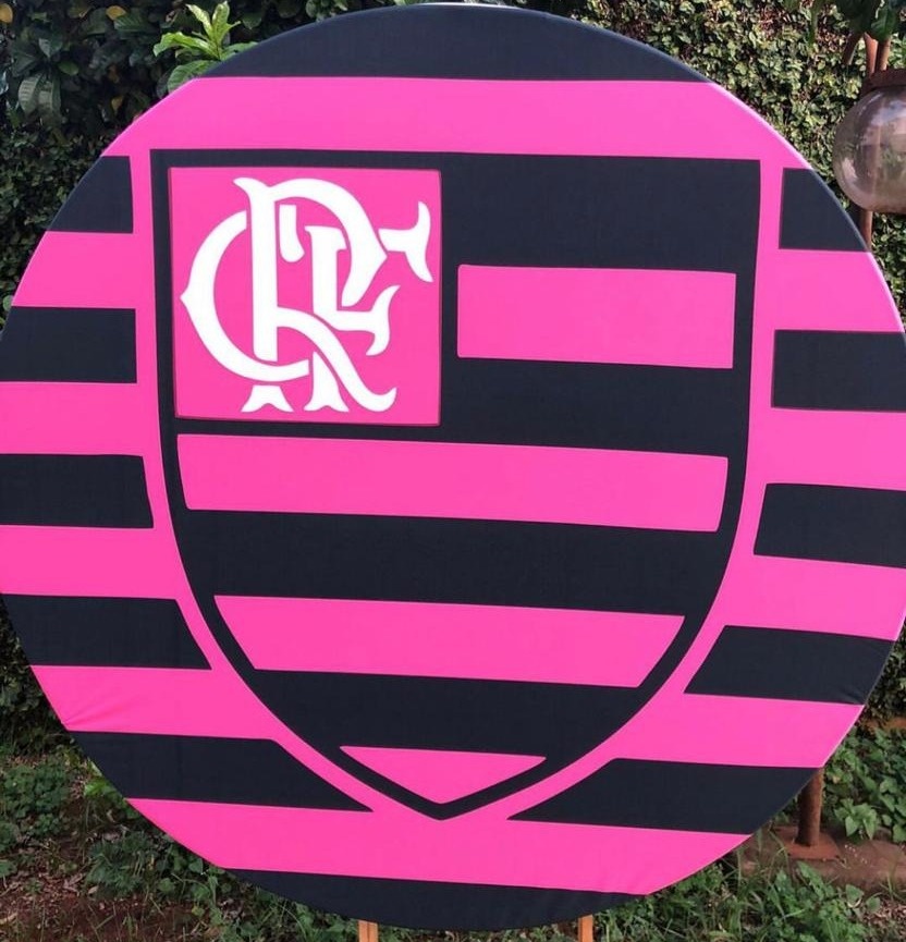 Futebol Flamengo Rosa Painel Redondo 150Cm - FOCUSEVENTOSJATAI