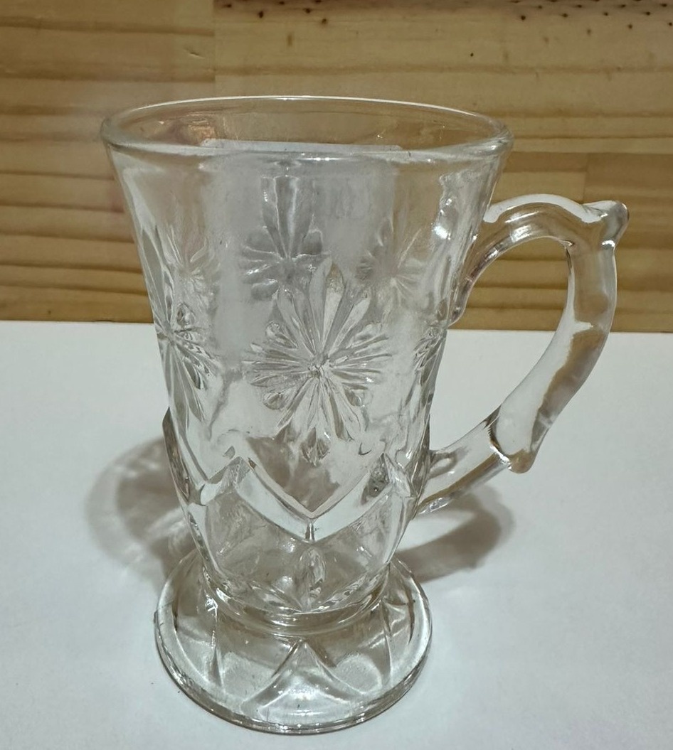 Xicará Café Cristal Florida C/ Pé 100Ml  - FOCUSEVENTOSJATAI