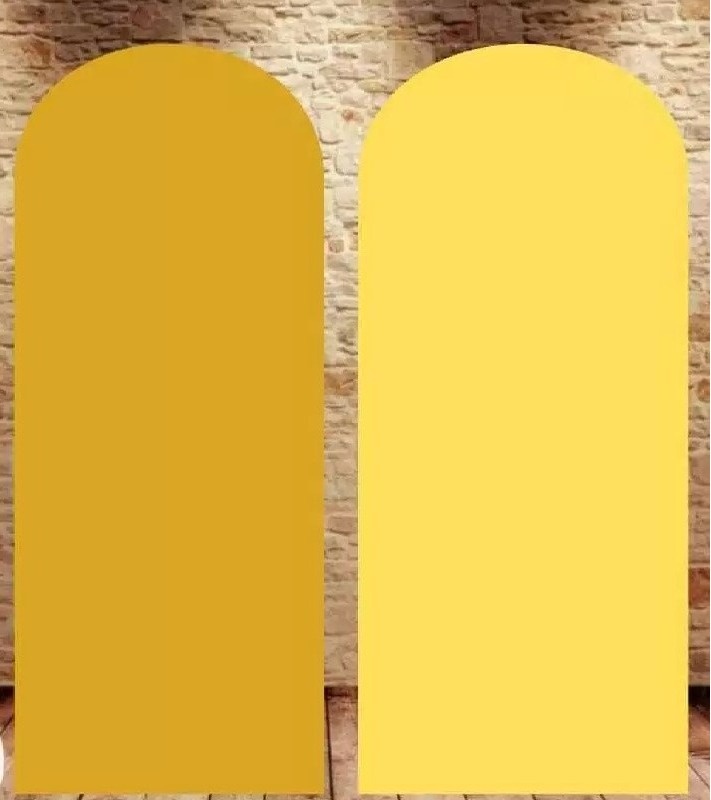 Dourado Caramelo Painel Romano 200X100Cm - Fundo Amarelo Liso - FOCUSEVENTOSJATAI