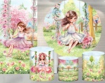 Jardim Menina No Balanço Painel Retangular 220X150Cm - imagem 2
