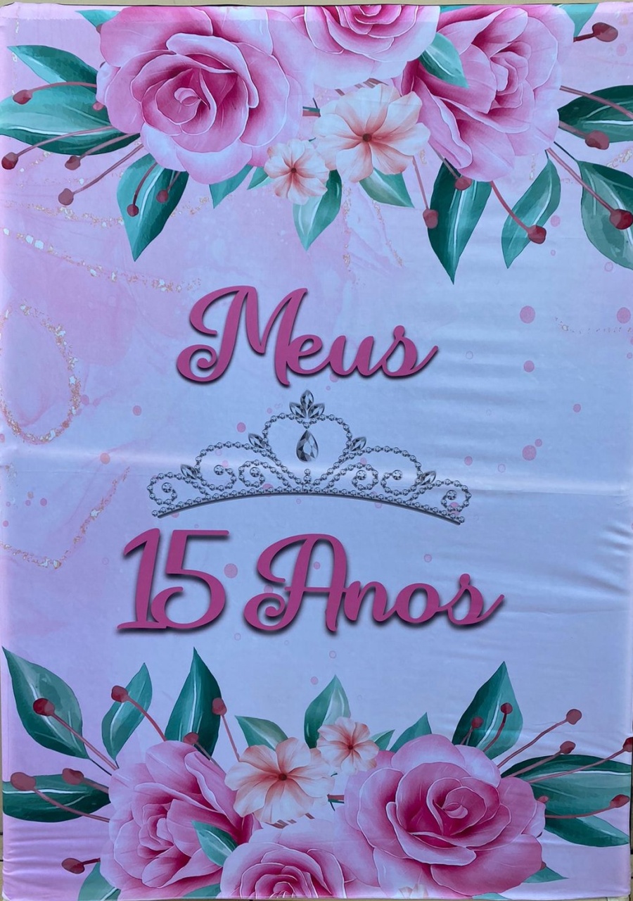 15 Anos Coroa Prata - Painel Retangular 220X150Cms - FOCUSEVENTOSJATAI