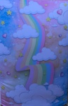 Arco Iris E Nuvem Painel Retangular 220X150Cm - imagem 1