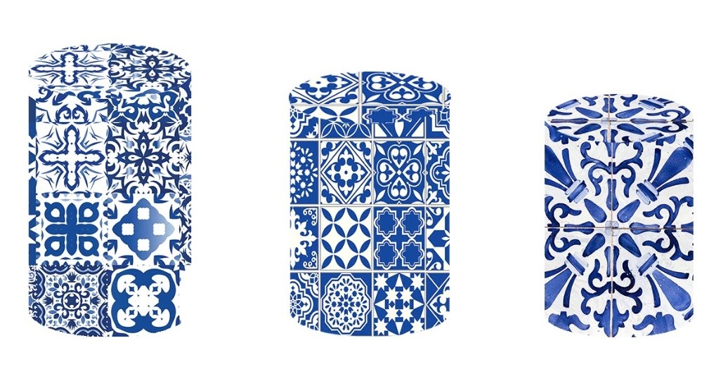 Azulejos Portugues Azul E Branco Cilindro Redondo Pmg - FOCUSEVENTOSJATAI