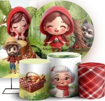Chapeuzinho Vermelho 3D Vovó E Cesta Cilindro Redondo Pmg - imagem 2