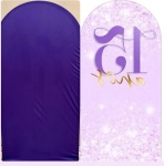 15 Anos Glitter Lilas Dourado Fundo Roxo Vivo 01 Painel Romano 200X100Cm - imagem 2