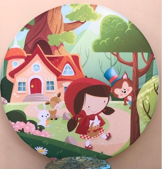 Chapeuzinho Vermelho E Lobo Painel Redondo 150Cm - FOCUSEVENTOSJATAI