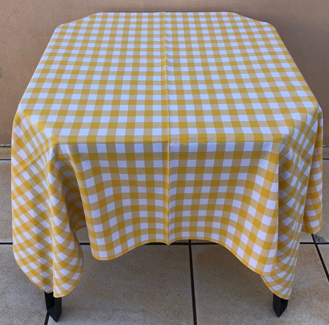 Forro Quadrado Xadrez Amarelo Oxford 2C 140X140Cm - FOCUSEVENTOSJATAI