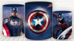 Capitão America Fundo Fumaça Painel Redondo 150Cm - imagem 2